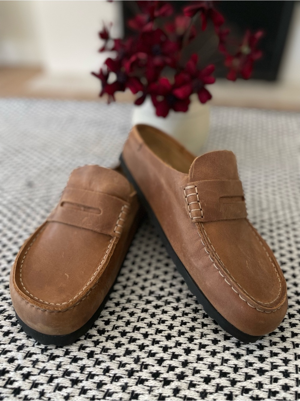 Birkenstock Naples Penny Loafer Mule Brown Leather Size 7 - Picture 8 of 8